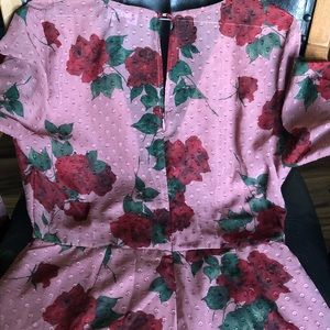 Vintage 70s medium floral romper with bell sleeves